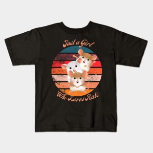 Girl Who Loves Rats Kids T-Shirt